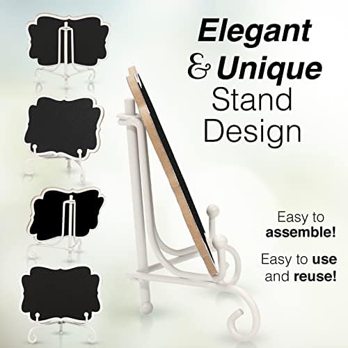 Mini Chalkboard Signs 10 Pack with Iron Stand and 2 Pens