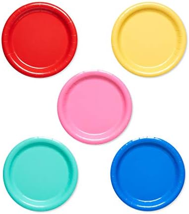 50 Count Rainbow Paper Dessert Plates 7x7