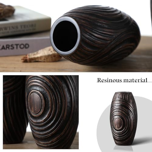 Modern Brown Resin Vase - Elegant Home Decor