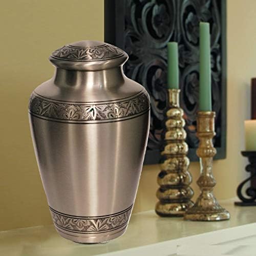 Custom Engraved Cremation Urn - Handcrafted Silver Urn for Human Ashes