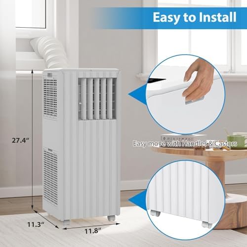 8000 BTU Portable AC with Dehumidifier and Fan White