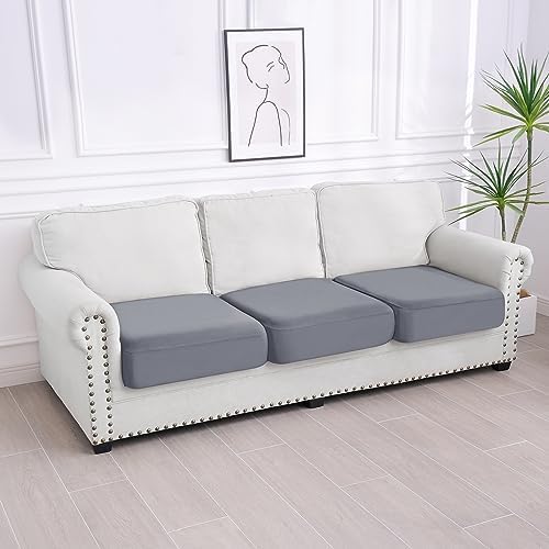 Smiry Waterproof Sofa Cushion Covers 3 Pack Grey 1