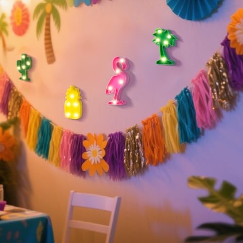 Hawaiian Party Decorations Lights with 4 Shapes