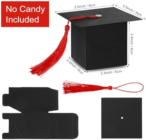 Bememo Graduation Candy Boxes Class of 2025 Red