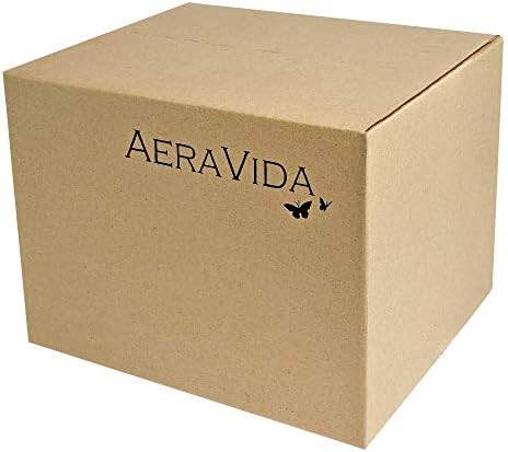AeraVida White and Black Stain Mango Tree Wood Vase Set