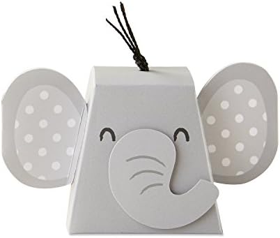 Kate Aspen Adorable Elephant Favor Box Set of 12 Grey Black