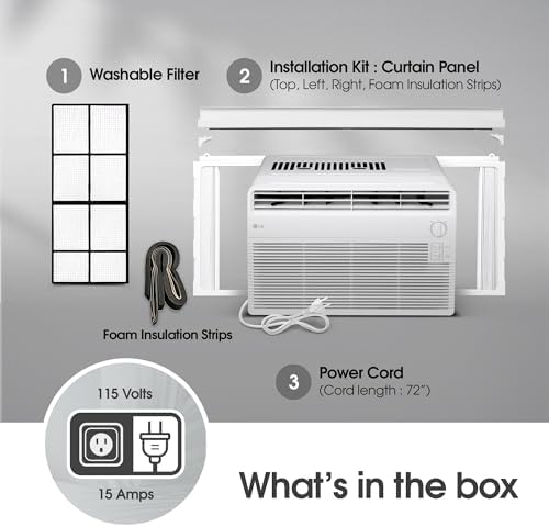 LG LW5024X Window Air Conditioner 5000 BTU 150 Sq Ft Quiet White