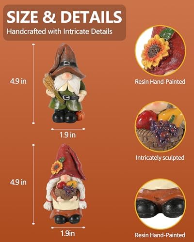 Thanksgiving Gnomes Figurines - Set of 2 1