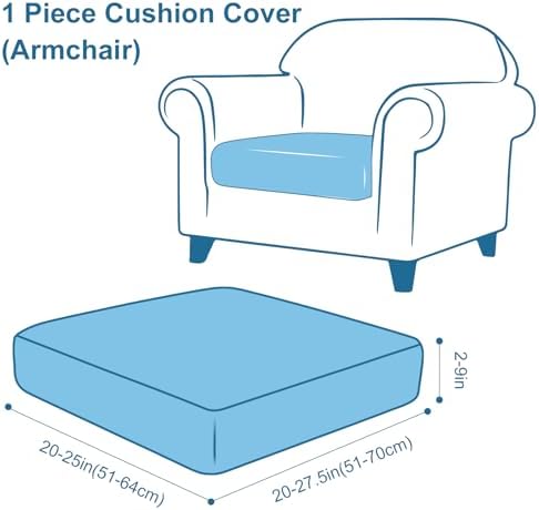 Smiry Printed Sofa Cushion Covers Stretch Soft Non-Slip 1 Pack Blue Green