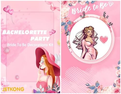 JETKONG 3 Pcs Rose Gold Bachelorette Party Decorations