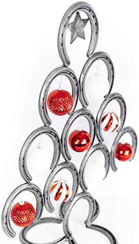 Rustic Christmas Table Decorations with Real Horseshoes