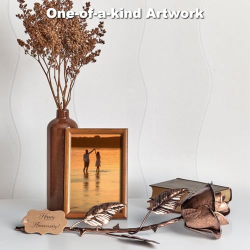 7 Year Anniversary Copper Rose Gift for Her and Him 1
