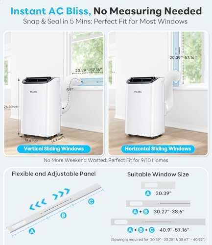 KoolSiln 14000 BTU Portable AC Unit with Remote Control Low Noise White