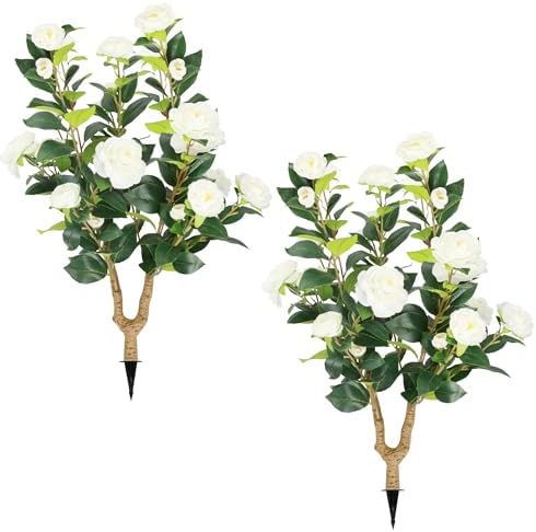Sunnyglade 2 Pack 355 Inch Artificial Camellia Tree 1