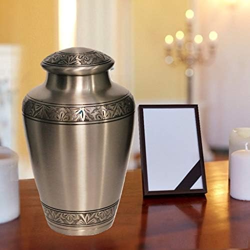 Custom Engraved Cremation Urn - Handcrafted Silver Urn for Human Ashes