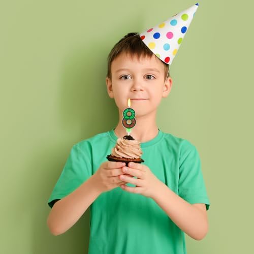 TNT Themed Birthday Candles Number 8 for Kids