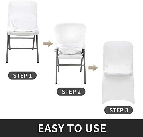 Peomeise Stretch Spandex Dining Chair Covers 12pcs White