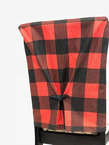 Custom Plaid Chair Slipcover in Buffalo Checkered Design