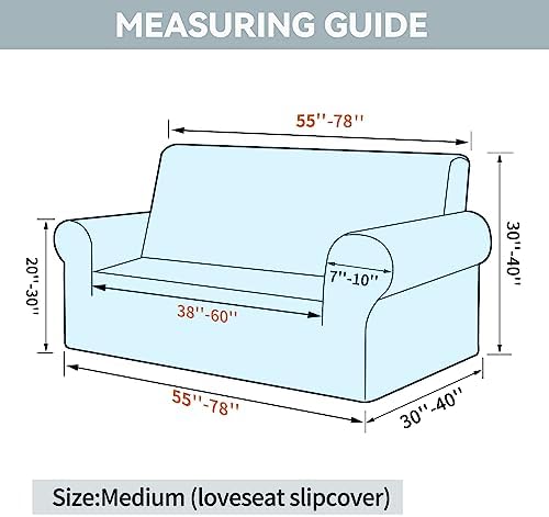 LURKA Stretch Loveseat Sofa Slipcover Medium Black