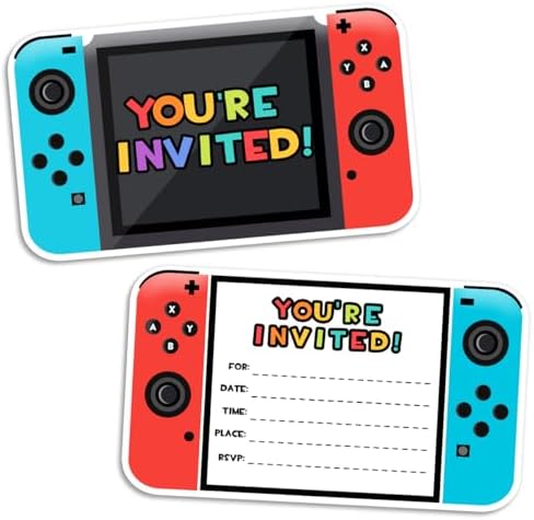 Yangmics Direct Video Game Party Invitations 30 Set with Envelopes