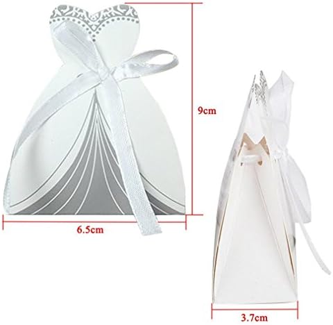 Rbenxia Wedding Favor Boxes 100pcs Candy Gift Box with Ribbon