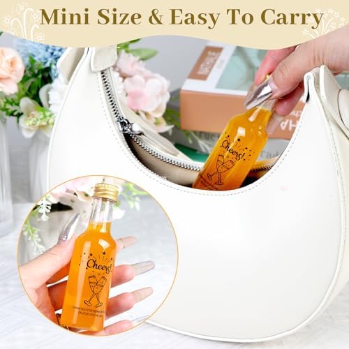 OurWarm 50 Pack Mini Shot Bottles with Gold Screw Caps 1