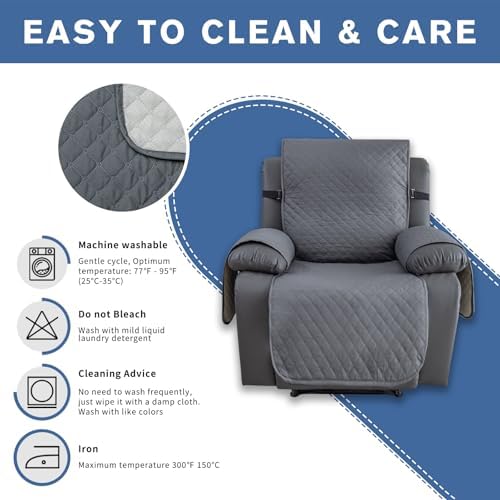 XINEAGE Water Resistant Recliner Cover Dark Gray