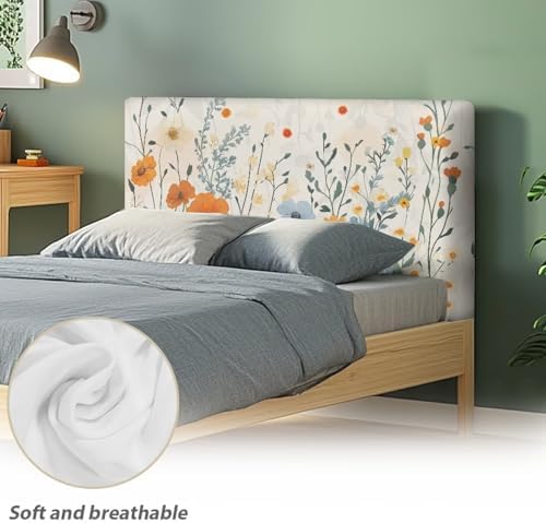 Floral Headboard Cover for Queen Bed