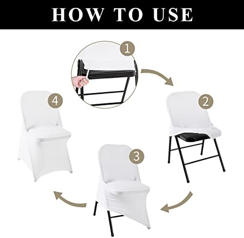 Magalo 12 Pack White Spandex Chair Covers for Events