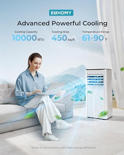 EUHOMY 10000 BTU Portable AC for 450 sqft Room Cooling 1
