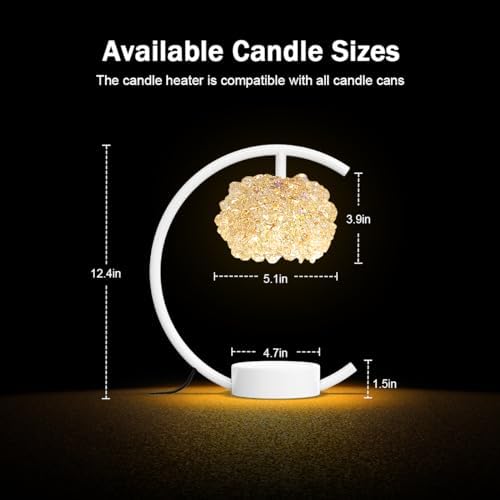 Yeuslor White Candle Warmer Lamp with Timer and Brightness Control