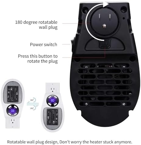 450W Programmable Space Heater 2 Pack with Remote Wall Outlet and Adjustable Thermostat