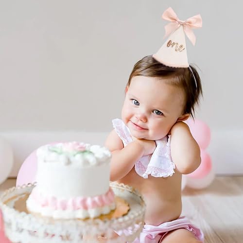 Birthday Decorations Glitter Number Cone Hat Bow Party Accessory