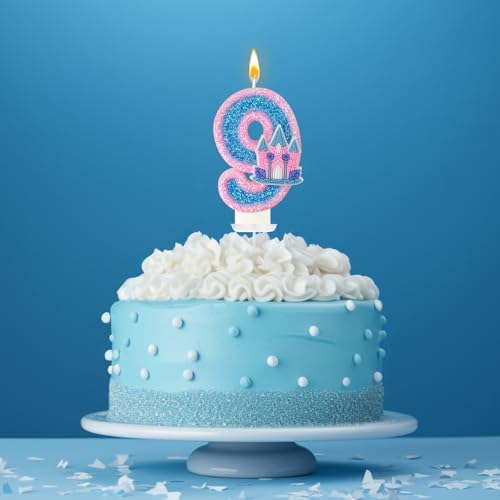 Zlongron Number 9 Birthday Candle Decor