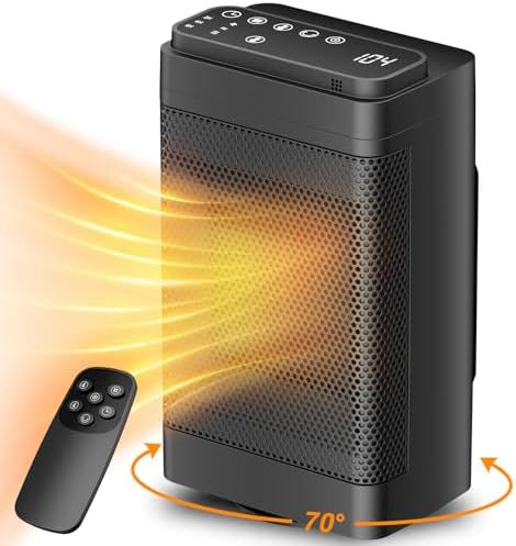 1500W PTC Ceramic Electric Space Heater with Remote and 70 Oscillation