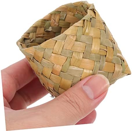 Healvian 10pcs Natural Straw Woven Wedding Candy Storage Box