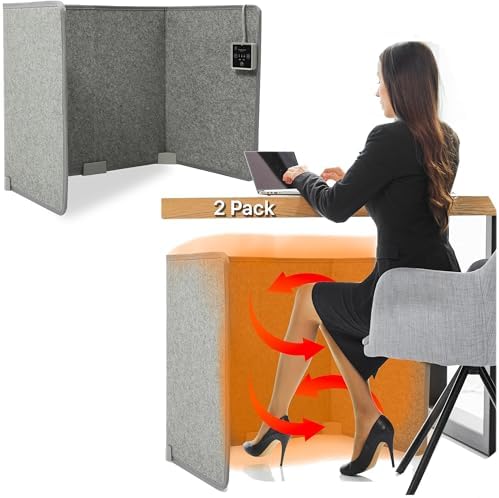 WHISPERHEAT 2 Pack Under Desk Heater - Quiet and Energy Efficient