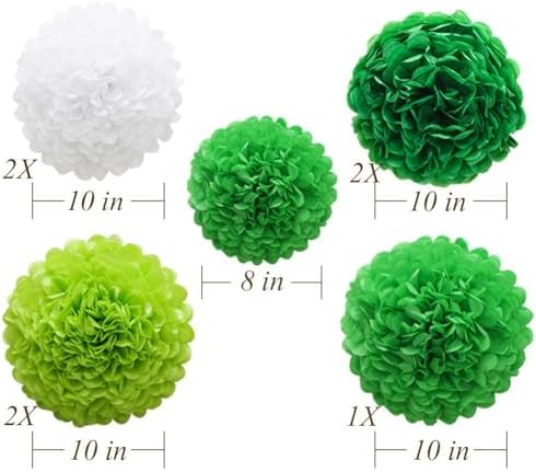 St Patricks Day Party Decor 14pcs Tissue Pom Poms Set