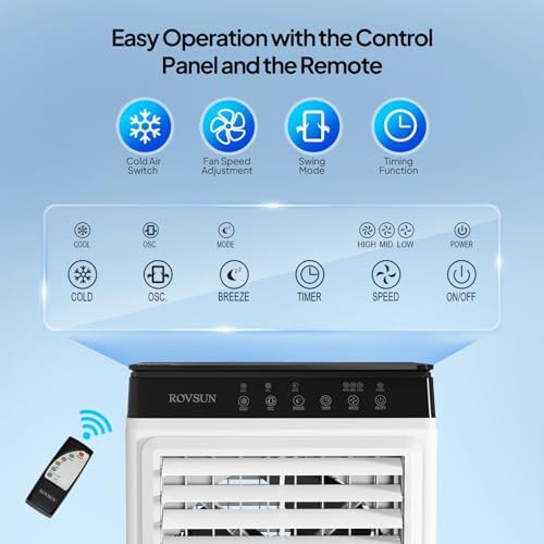 ROVSUN 2300CFM Portable Air Cooler with 4 Ice Boxes and Remote Control