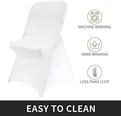 Peomeise Stretch Spandex Dining Chair Covers 12pcs White