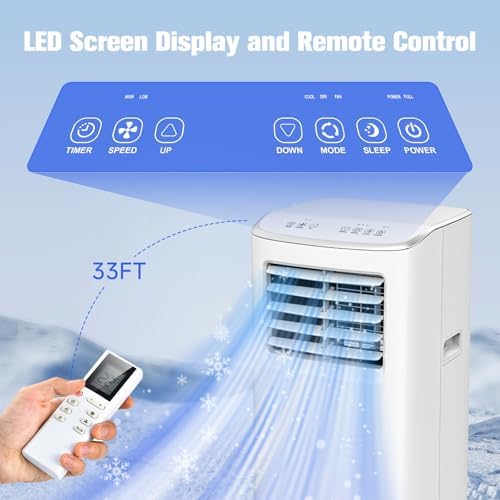 Coolblus 8500 BTU Portable Air Conditioner for 360 Sq Ft Room