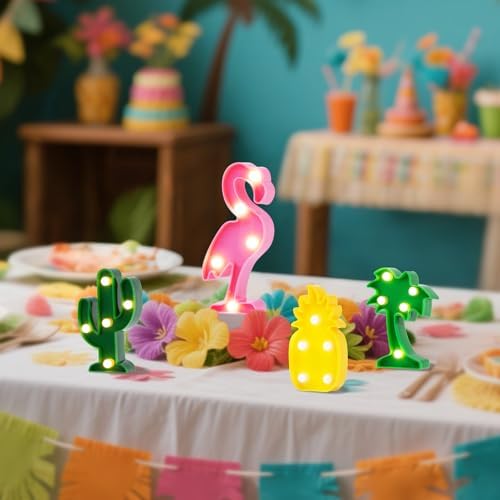 Hawaiian Party Decorations Lights with 4 Shapes