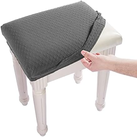 BUYUE Luxury Vanity Bench Stool Cover XS Grey