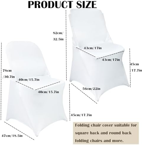 40PCS Stretch Spandex Waterproof Chair Covers for Folding Chairs