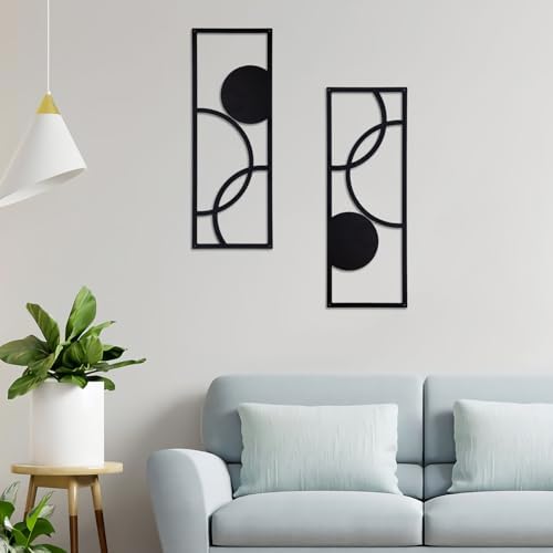 TYLCC Modern Black Metal Wall Art 2 Pcs
