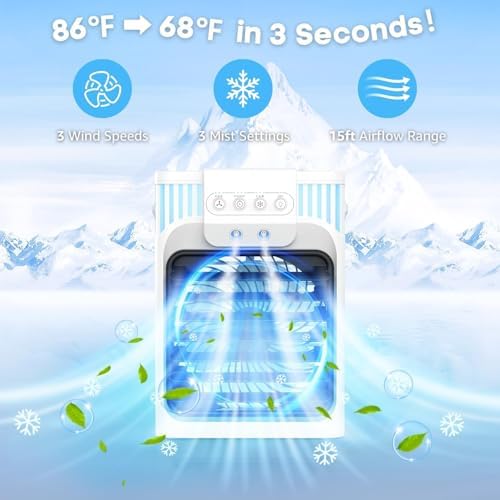 Portable Air Conditioner with 3 Speeds and 3 Mist Settings 1