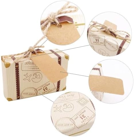VGOODALL 50PCS Mini Suitcase Party Favor Box for Travel Themed Events