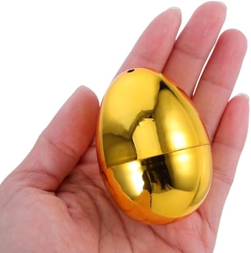 Housoutil 12 Pcs Golden Plastic Easter Eggs