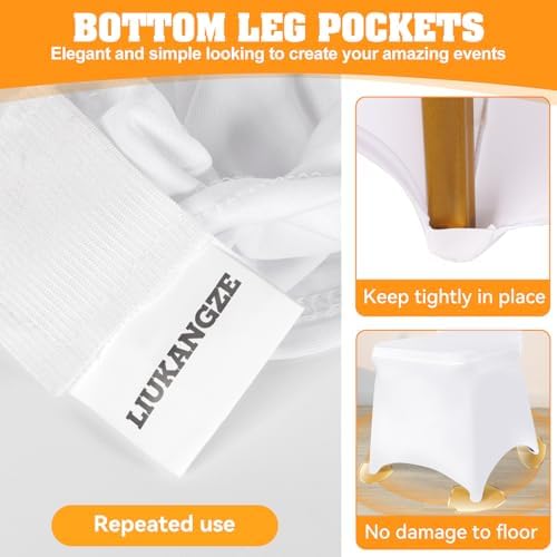 100 PCS White Polyester Spandex Chair Covers for Events