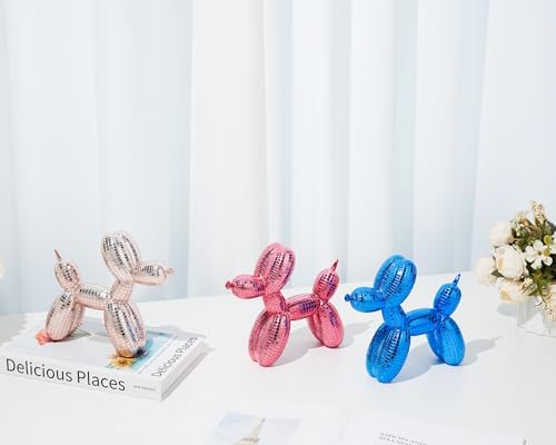 Disco Red Balloon Dog Statue Decor 7 Inch
